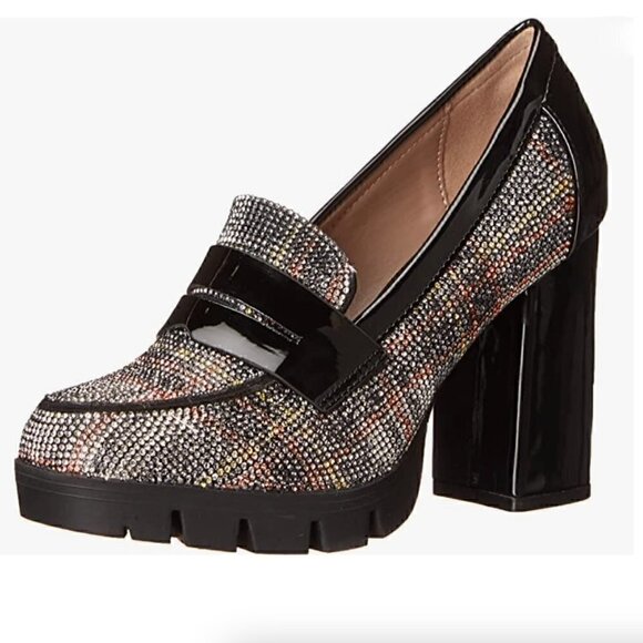 Betsey Johnson Adelyn White Plaid Heel Loafers NIB 7.5 - Picture 1 of 10